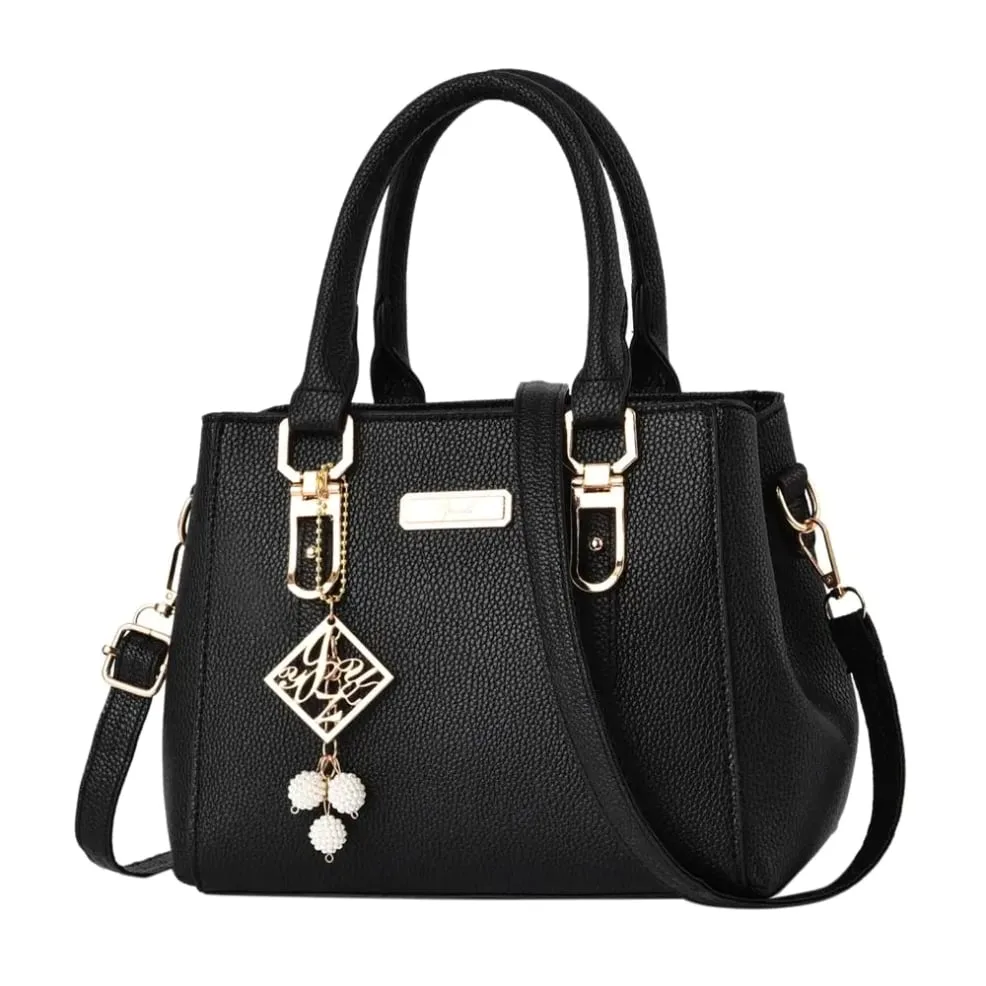 Velká elegantní černá crossbody taška