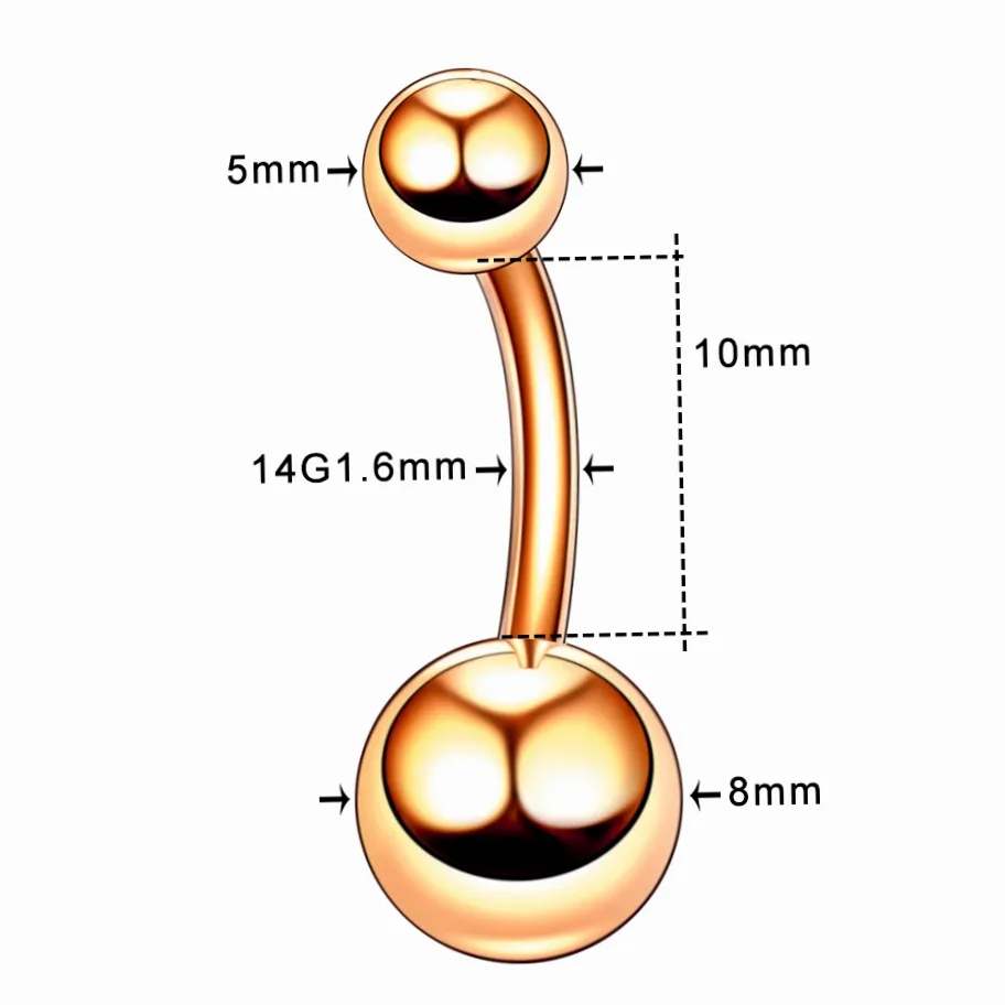 Bauchnabel-Piercing aus Chirurgenstahl mit CZ-Stein für Damen – 10mm Barbell, 14G, 1 Stück — Geschenkverpackung Präsentation