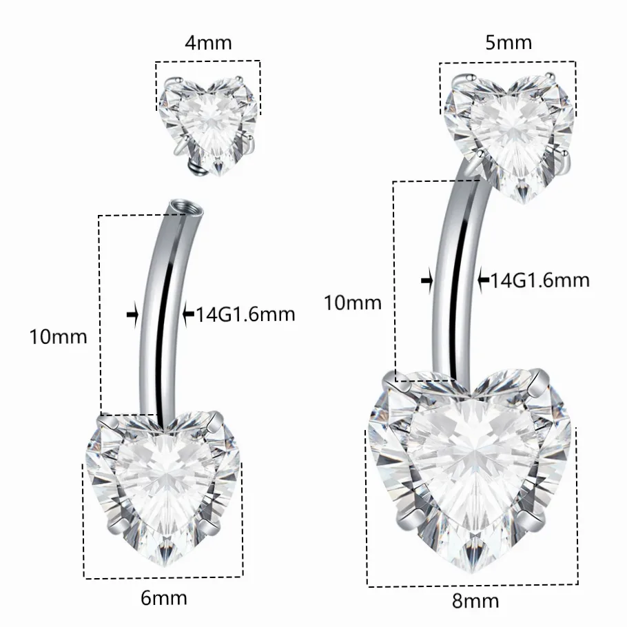 Detailansicht von Material und Verarbeitung — Bauchnabelschmuck aus Titan für Damen, Innengewinde Bauchnabelring
