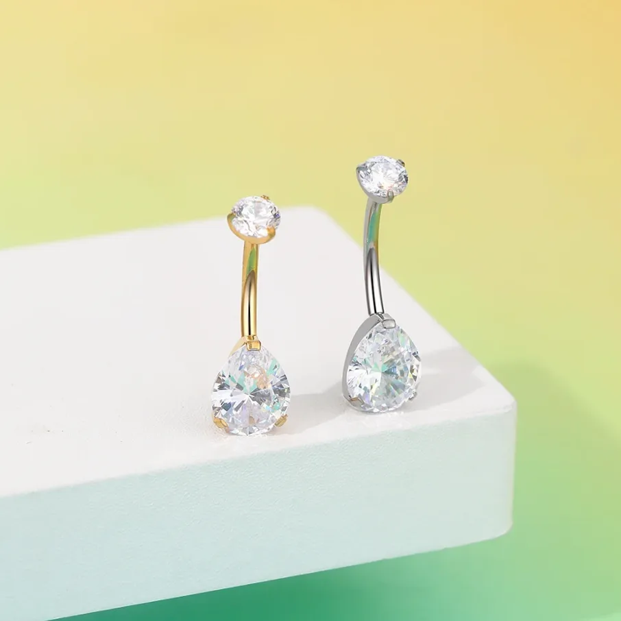 Bauchnabelschmuck aus Titan für Damen, Innengewinde Bauchnabelring — Geschenkverpackung Präsentation