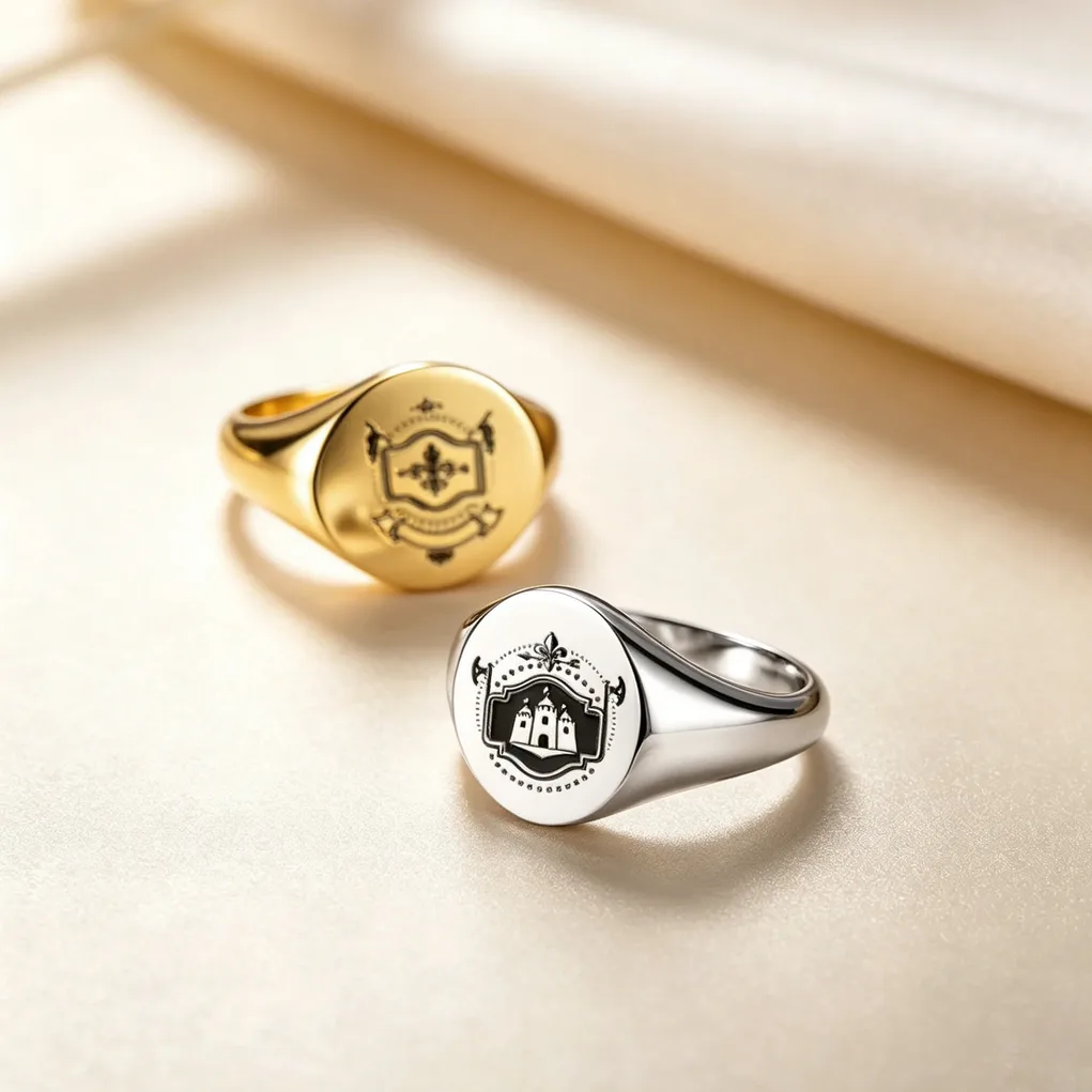 Bague chevalière en acier gravable au prénom ou logo — vue 2 — Gemzara
