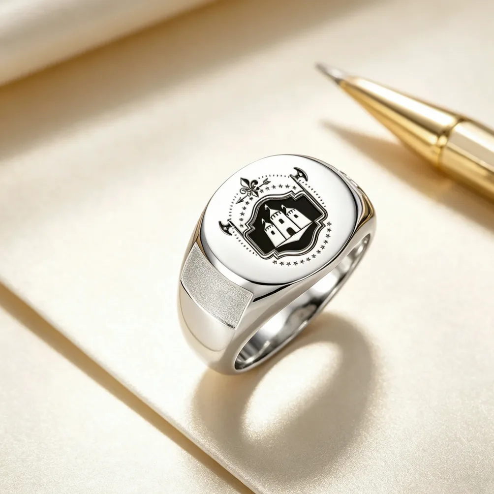 Bague chevalière en acier gravable au prénom ou logo — vue 5 — Gemzara