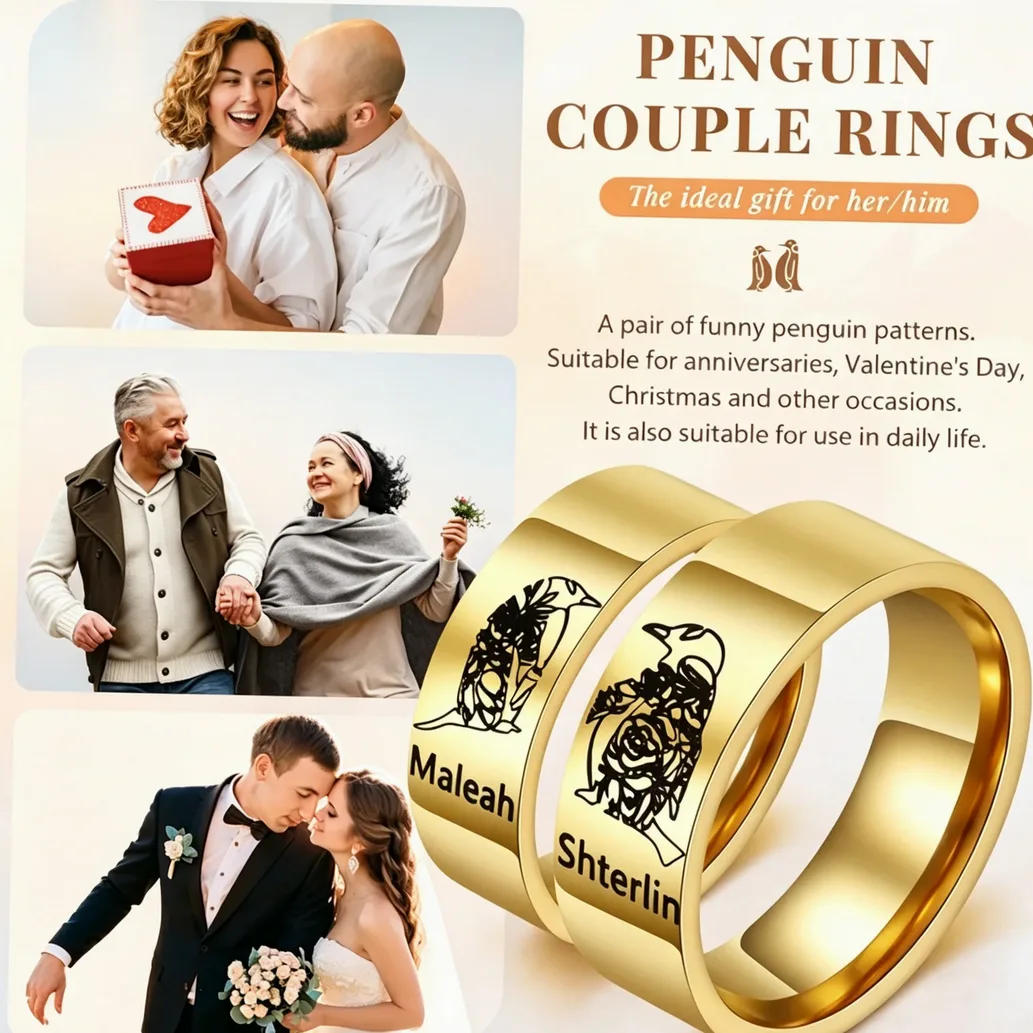 Bague couple or personnalisable gravure prénom — vue 4 — Gemzara