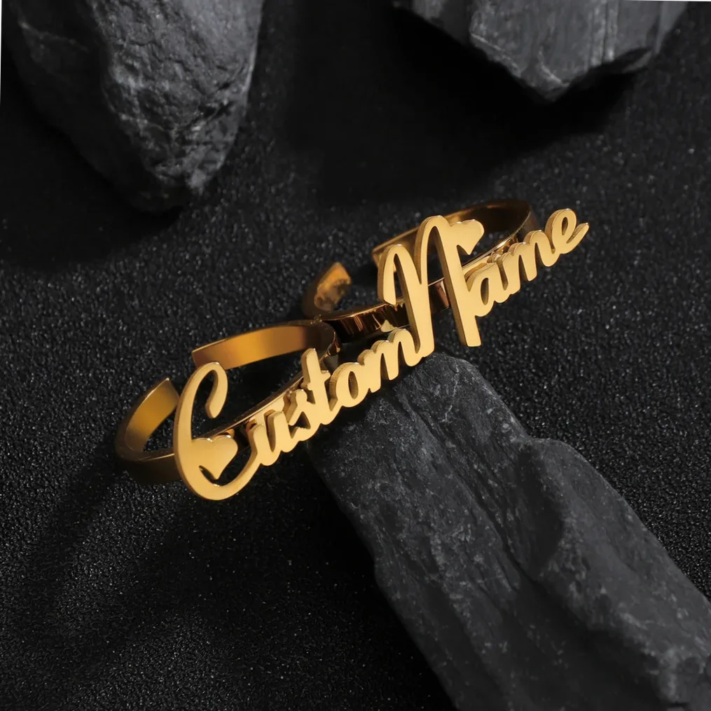 Bague en acier gravable au prénom – réglable — vue 5 — Gemzara