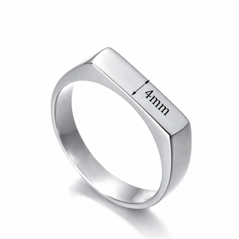 Bague en acier gravable – prénom ou date au laser — vue 5 — Gemzara