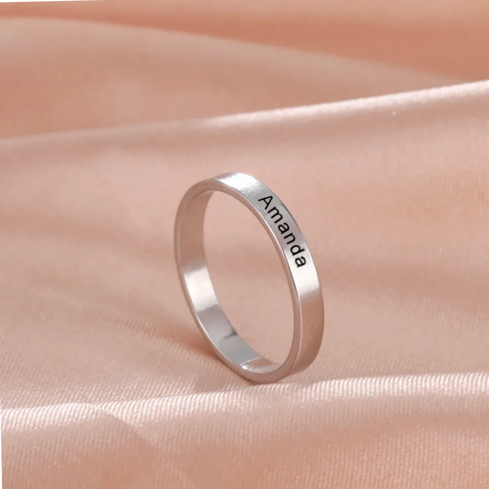 Bague en acier inoxydable personnalisable – prénom gravé — vue 5 — Gemzara