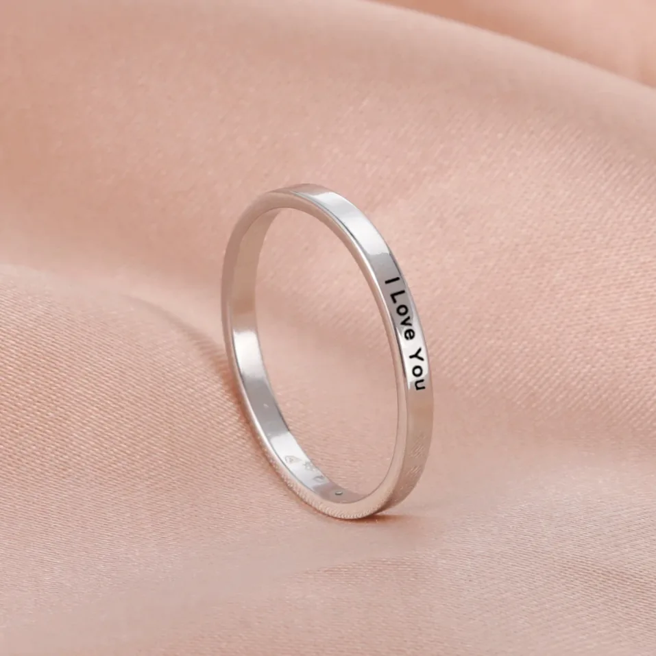 Bague en acier inoxydable personnalisable – prénom gravé — Gemzara