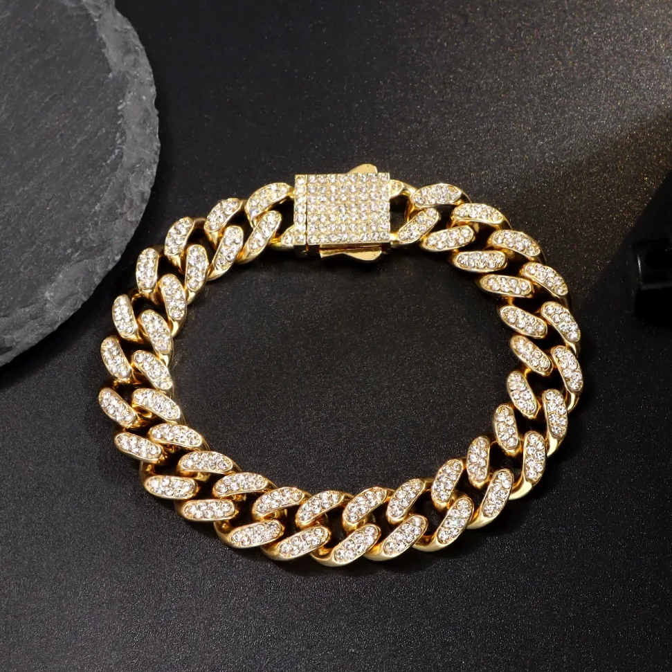 Pulsera doble cadena strass forma gota brillante — vista de escala y dimensiones
