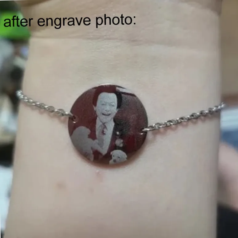 Bracelet acier gravable photo, prénom ou date — vue 2 — Gemzara