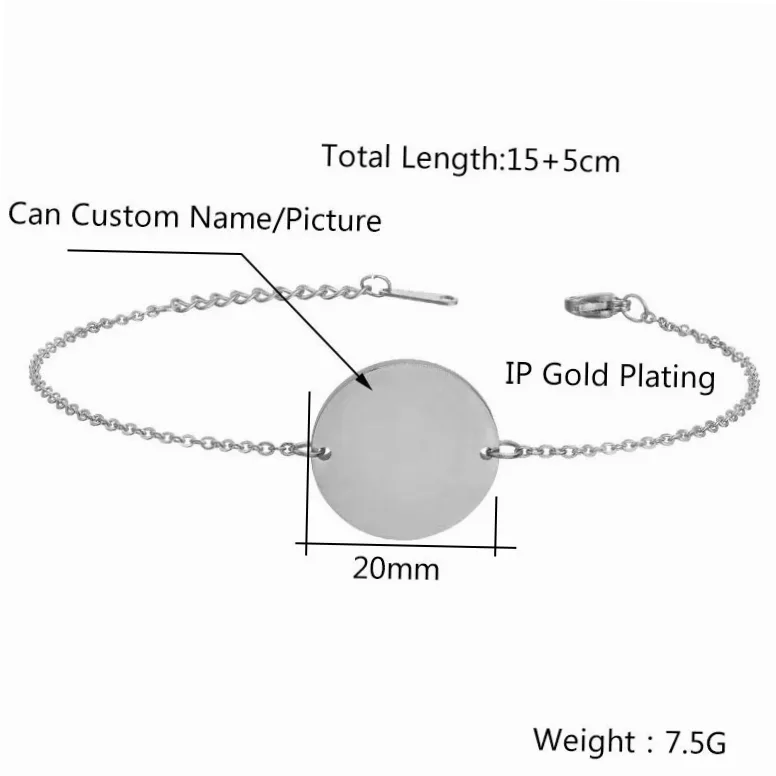 Bracelet acier gravable photo, prénom ou date — vue 4 — Gemzara