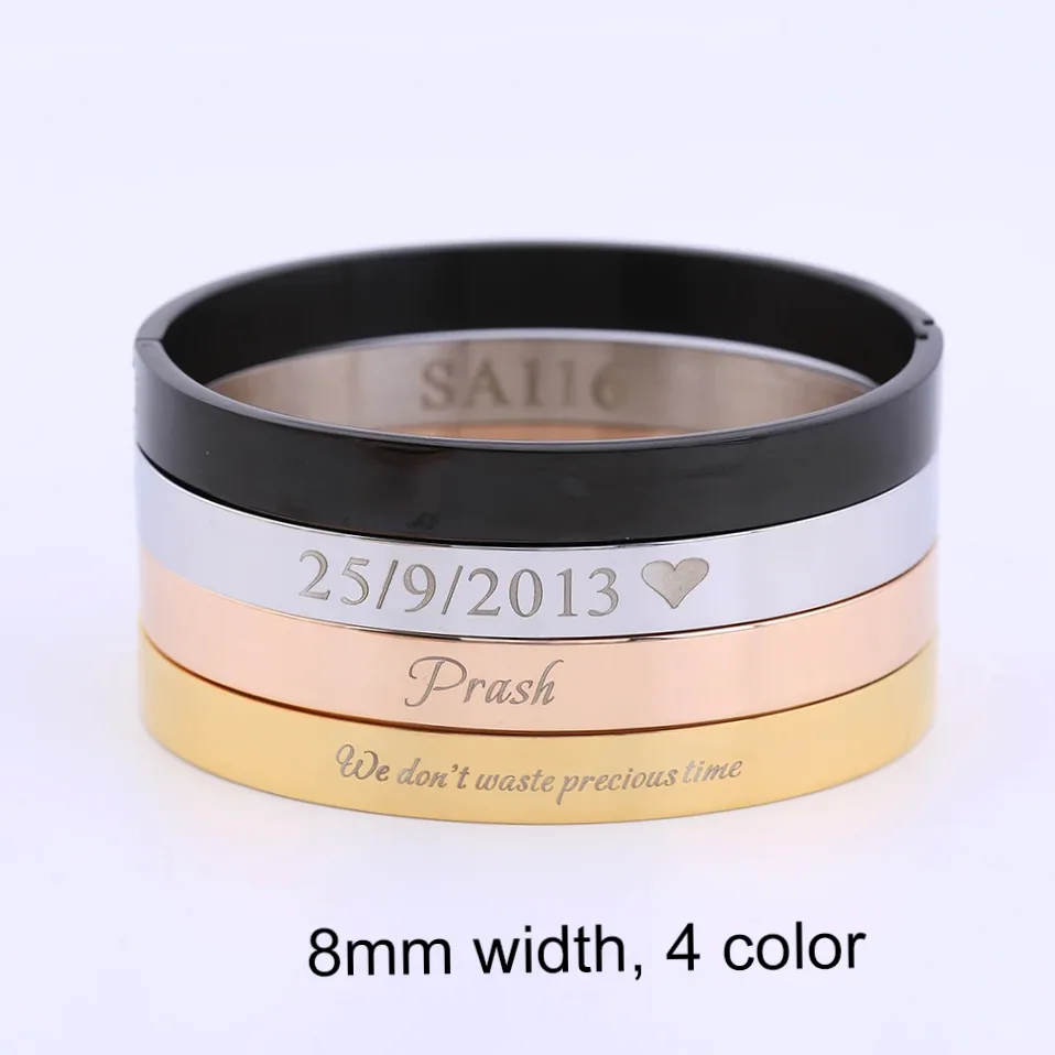 Bracelet acier gravé au prénom - Femme — vue 5 — Gemzara