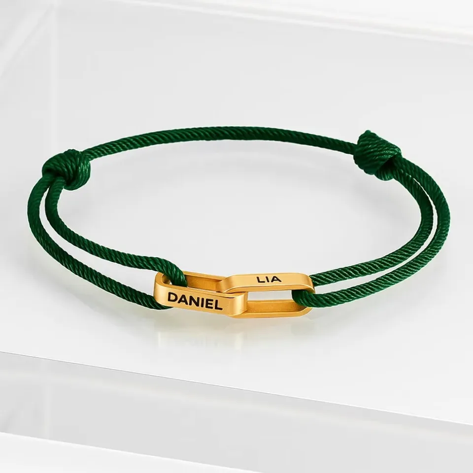 Bracelet acier gravé prénom & date personnalisable — vue 3 — Gemzara