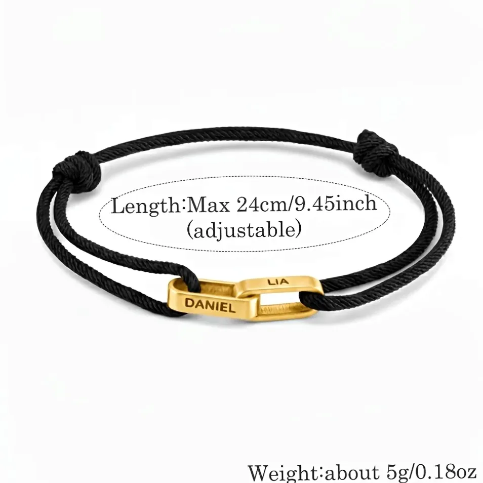Bracelet acier gravé prénom & date personnalisable — vue 4 — Gemzara
