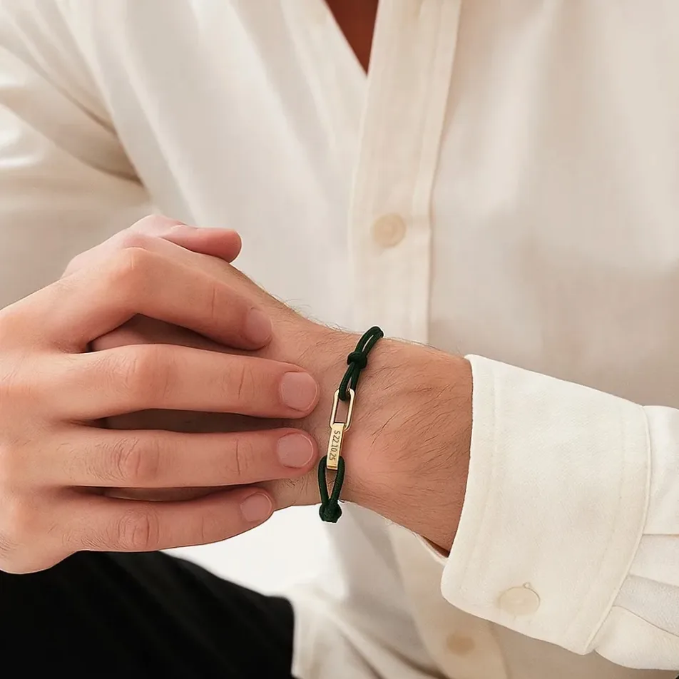 Bracelet acier gravé prénom & date personnalisable — vue 5 — Gemzara