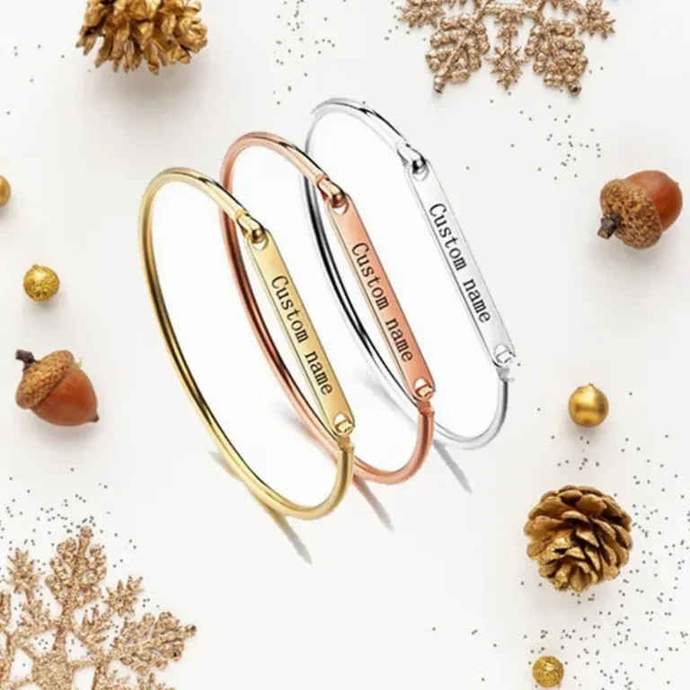 Bracelet acier gravé prénom – personnalisable — vue 2 — Gemzara