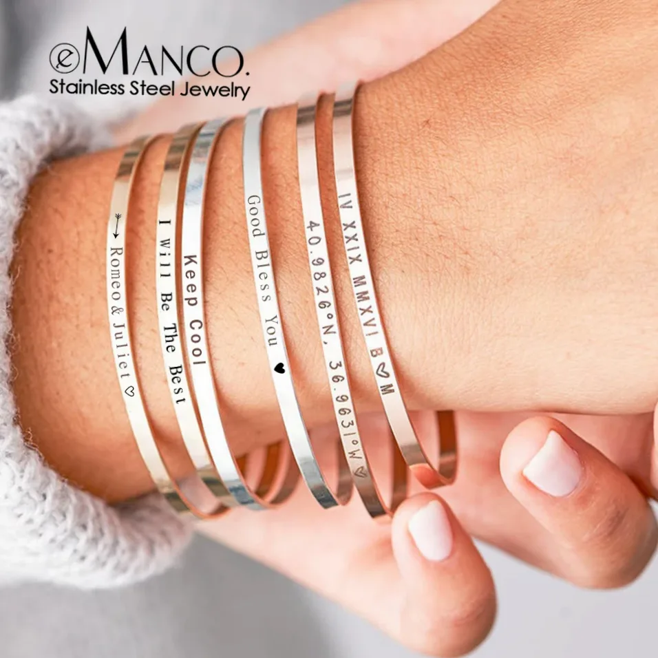 Bracelet acier inox gravé prénom/motif/citation — vue 5 — Gemzara