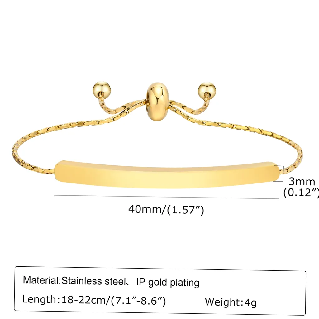 Bracelet acier inoxydable gravable au prénom ou coordonnées — vue 2 — Gemzara