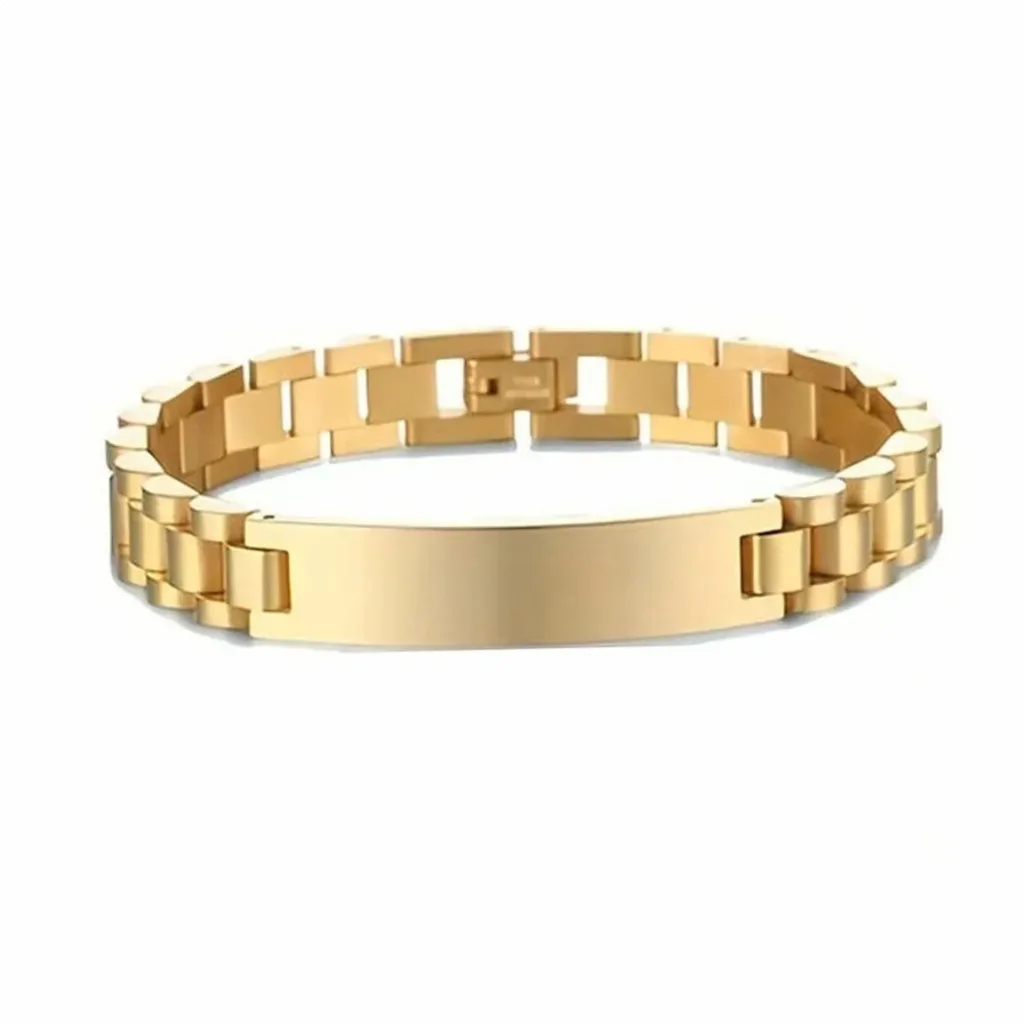 Bracelet acier inoxydable gravable au prénom — vue 4 — Gemzara