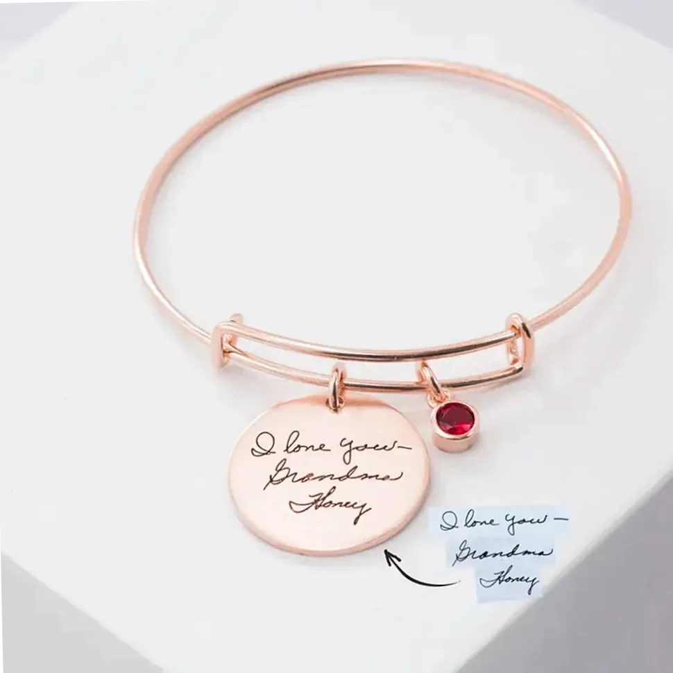 Bracelet acier inoxydable gravé d'un prénom — vue 2 — Gemzara