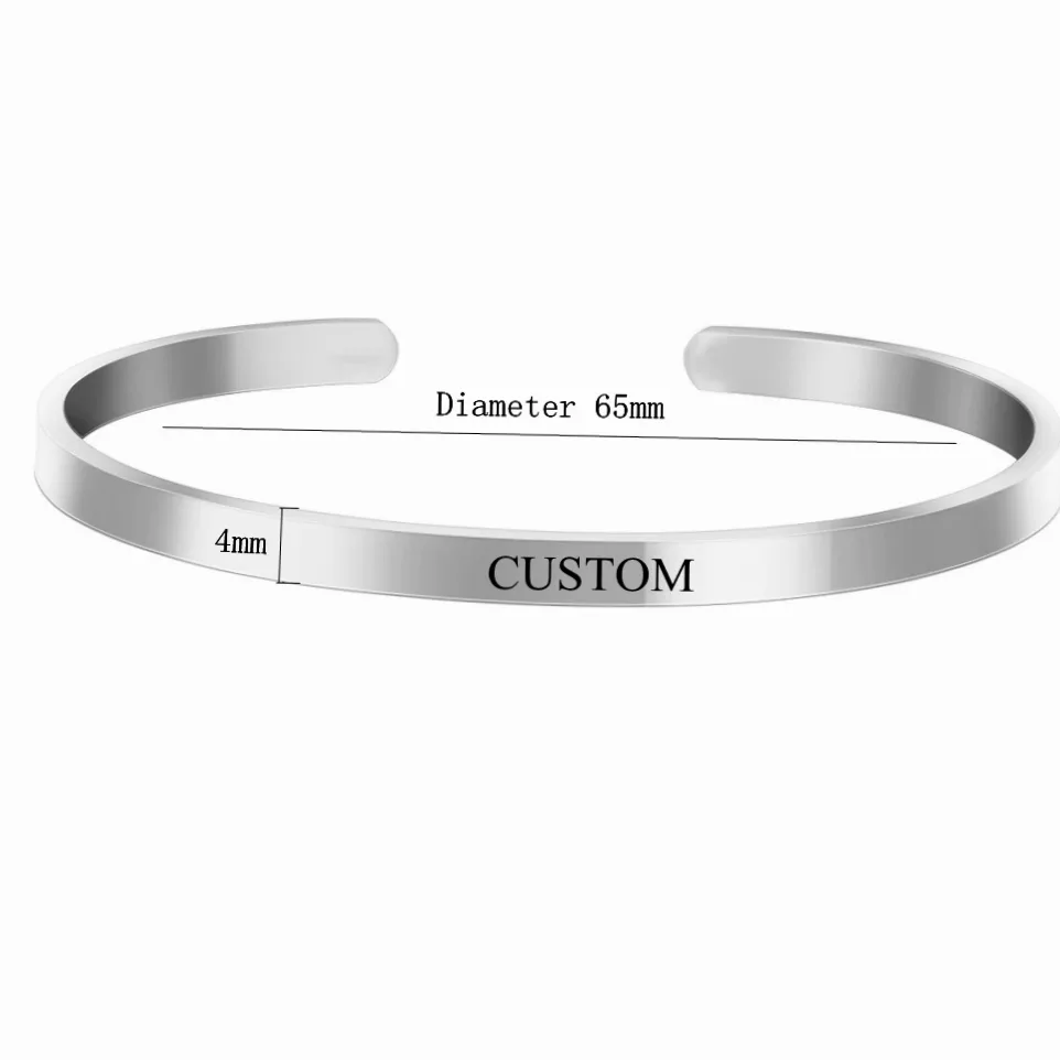 Bracelet acier inoxydable gravé prénom/date/coordonnées — vue 5 — Gemzara