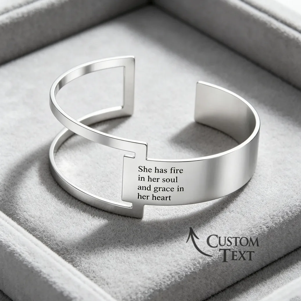 Bracelet acier inoxydable personnalisable gravure prénom — vue 5 — Gemzara