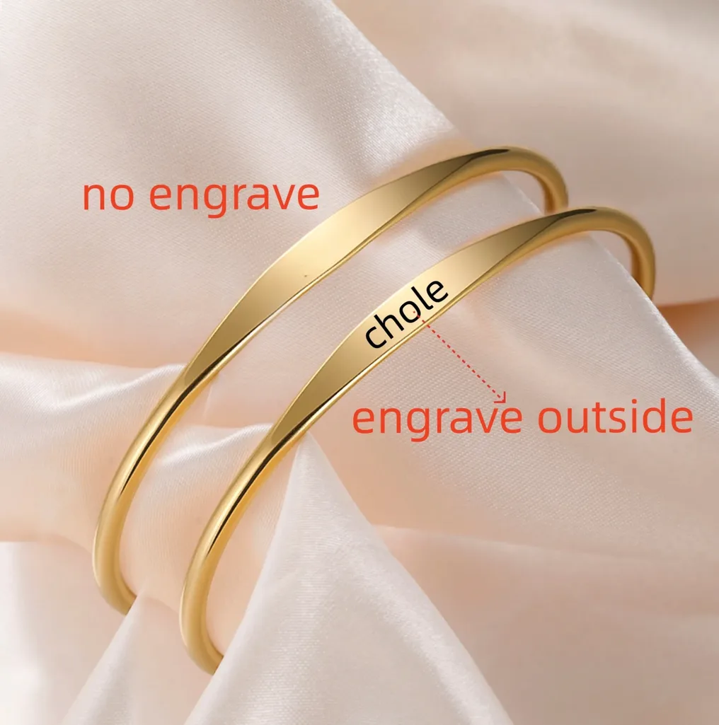 Bracelet en acier gravable prénom/message — vue 4 — Gemzara