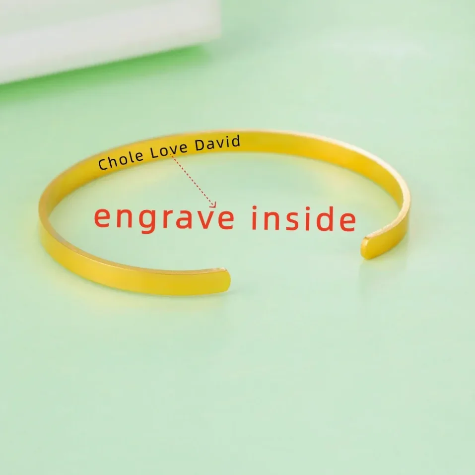 Bracelet en acier gravable prénom/message — vue 5 — Gemzara