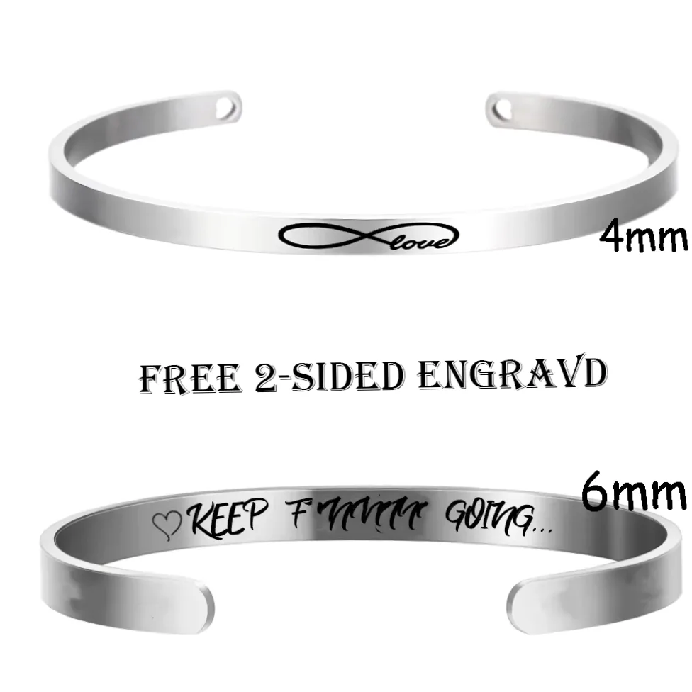 Bracelet en acier gravé au prénom ou texte — vue 4 — Gemzara