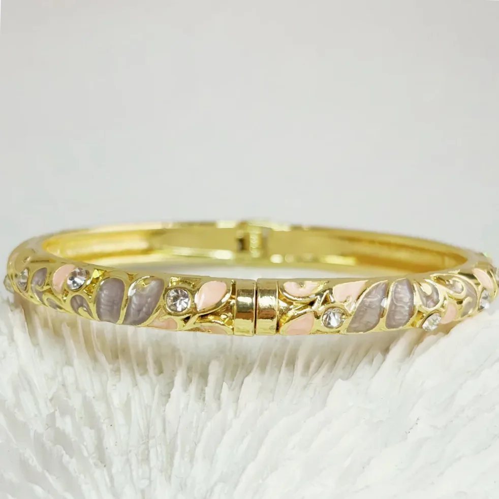 Pulseira jonc colorida strass brilho feminino usado no pulso