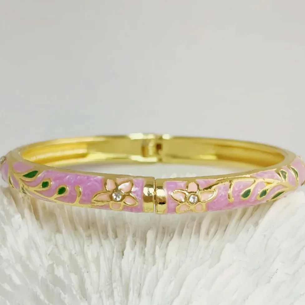 Pulseira jonc colorida strass brilho feminino — apresentação e embalagem de presente