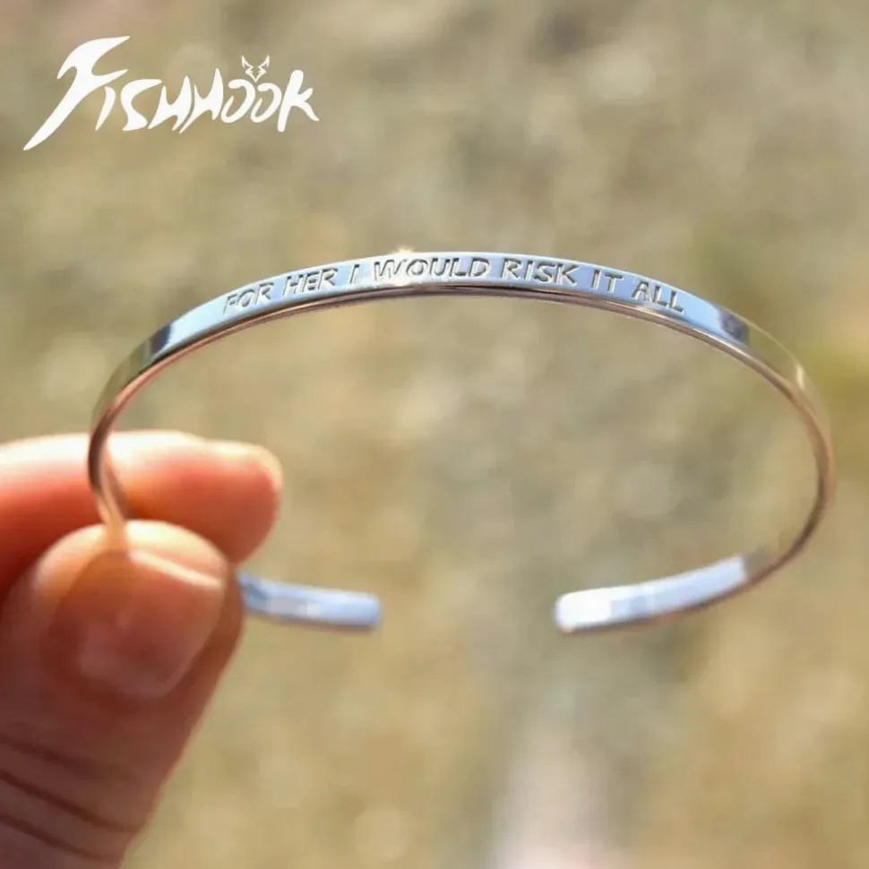 Bracelet manchette acier or gravé prénom/couple — Gemzara