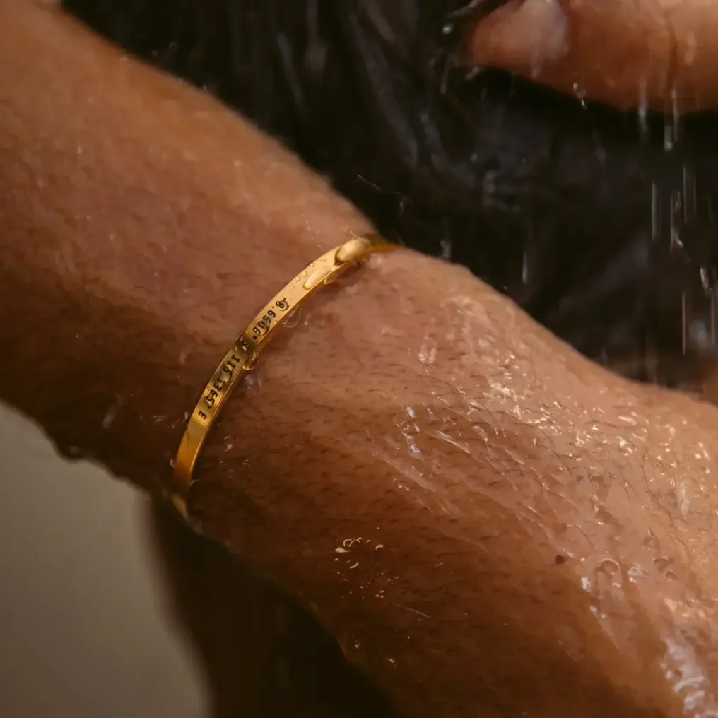 Pulseira Personalizada em Aço Inoxidável com Coordenadas, Nome — vista de escala e dimensões