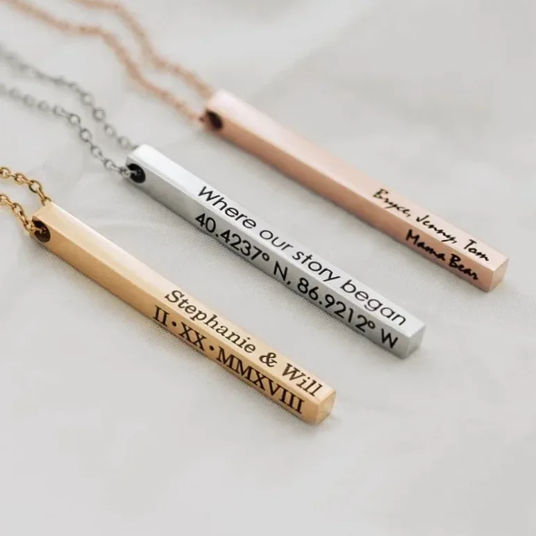 Pulseira Personalizada em Aço Inoxidável com Coordenadas, Nome — apresentação e embalagem de presente