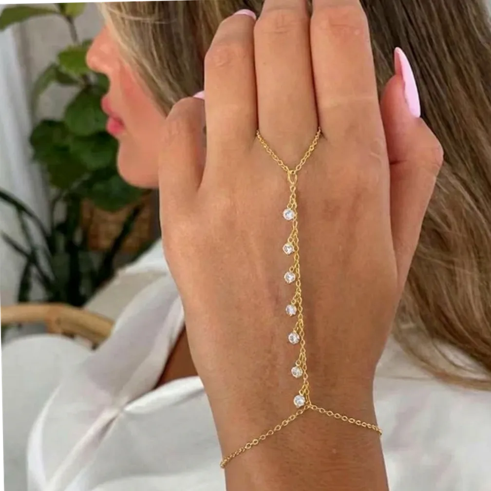 Brinco e Pulseira de Zircônio Brilhante em Formato de Gota para Mulheres, com Corrente de Elos e Pingentes de Cristal, Joias para Festa
