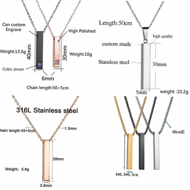 Collier acier gravé prénom & date – personnalisable — vue 5 — Gemzara