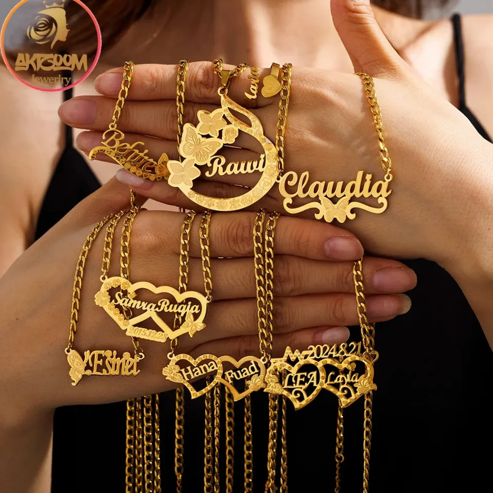 Collier acier inoxydable personnalisable par gravure pour couple