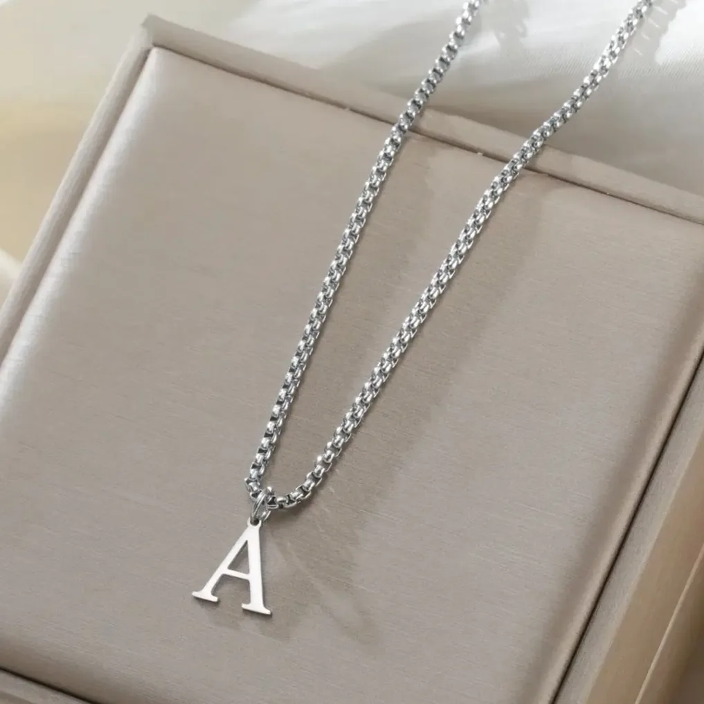 Personalized stainless steel necklace with initial