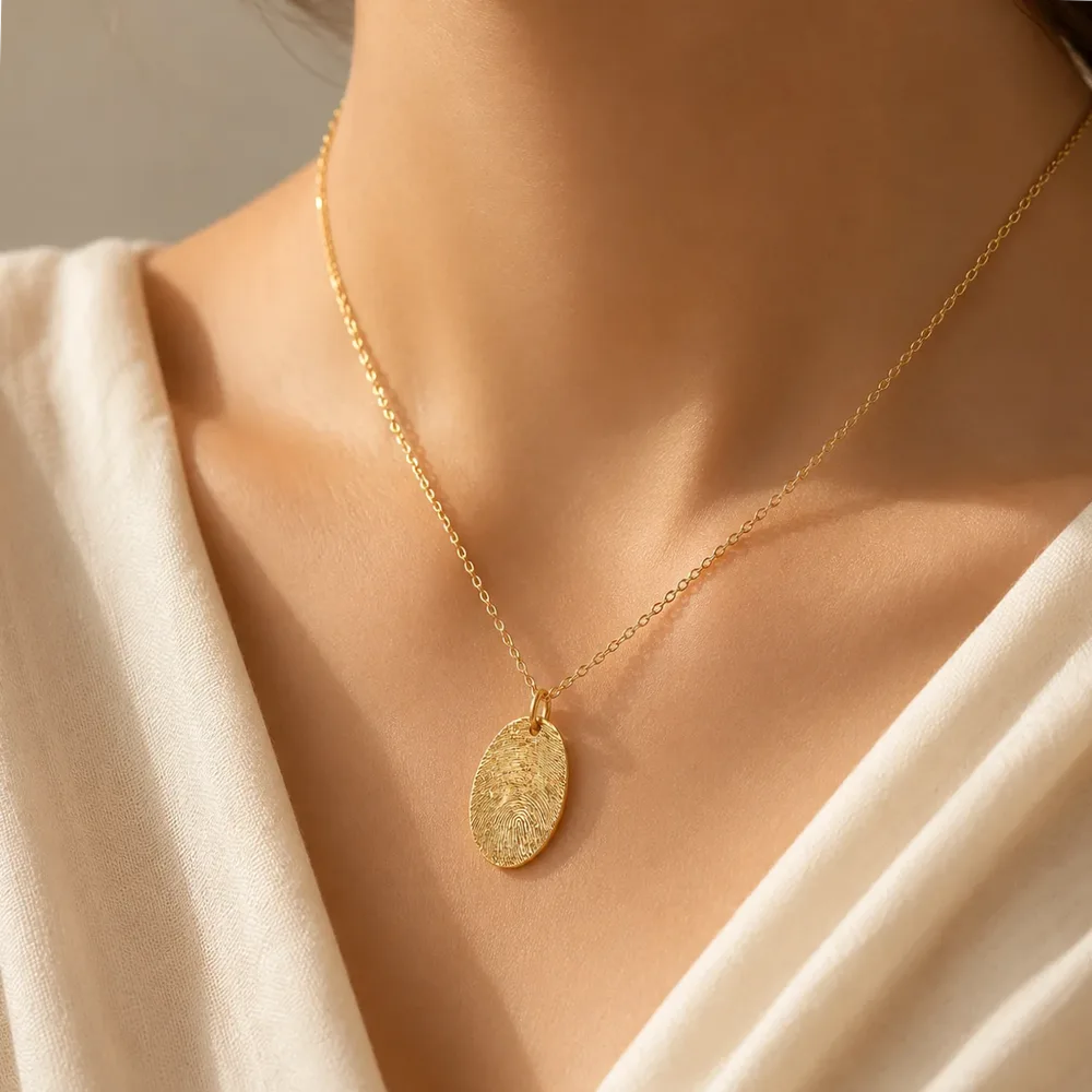 Collier acier inoxydable personnalisable empreinte digitale — vue 5 — Gemzara