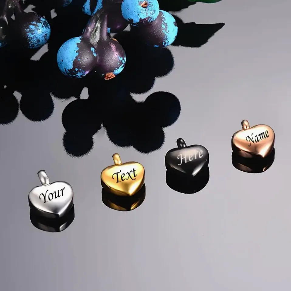 Collier cœur acier gravé prénom/date — vue 2 — Gemzara