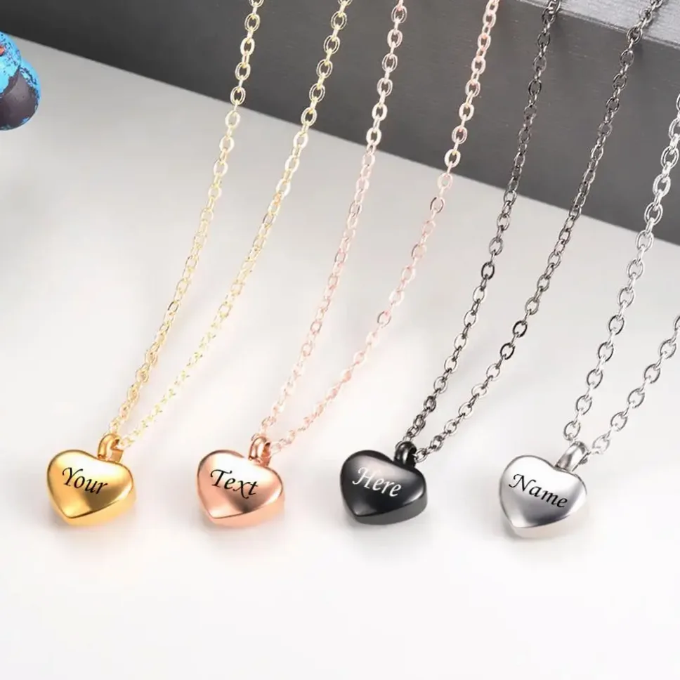 Collier cœur acier gravé prénom/date — vue 4 — Gemzara