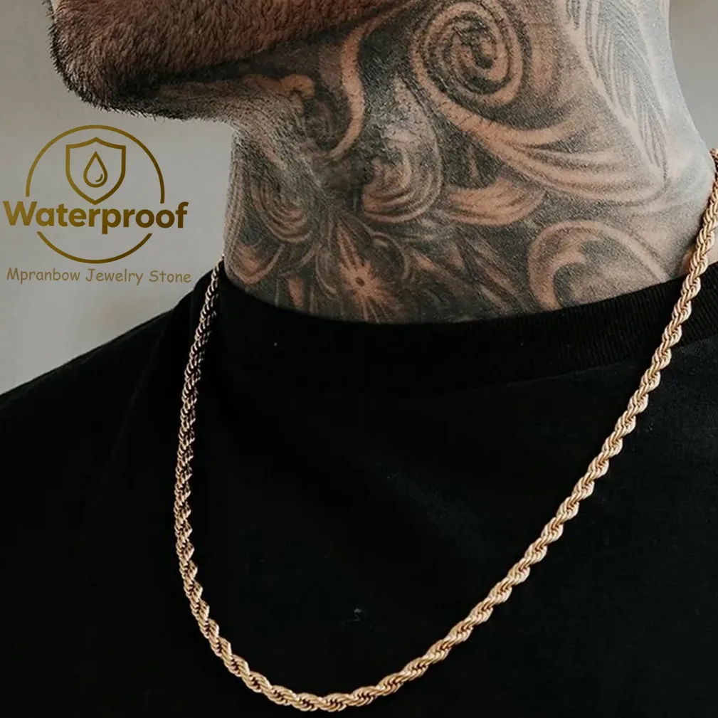 Detalj materijala i završne obrade — Ogrlica s užetom u vintage punk stilu za njega i nju, pletena