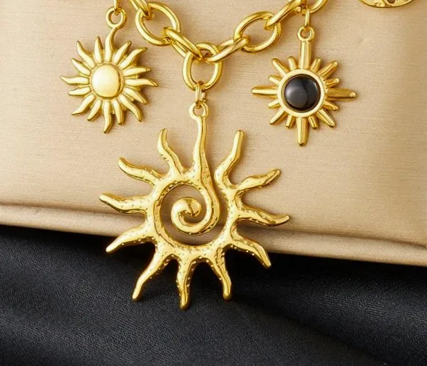 LAMENGLY classique spirale soleil Totem étoile de mer cerisier fleur nosené na krku