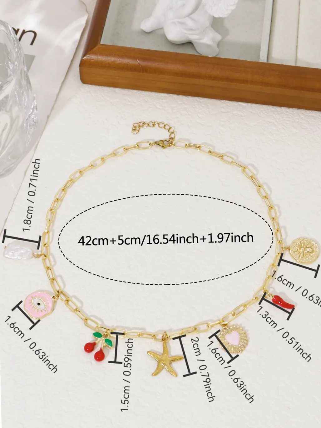 Collier à Breloques Mauvais Œil pour Femme, Pendentif en Forme de porté autour du cou