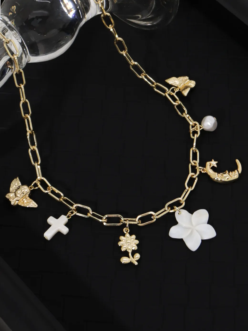 Collier à Breloques Mauvais Œil pour Femme, Pendentif en Forme de — vue d’échelle et dimensions