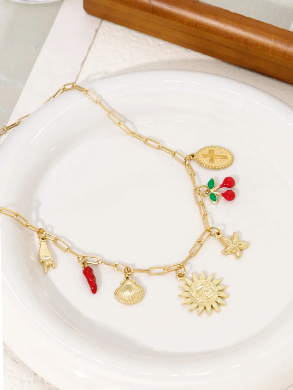 Collier à Breloques Mauvais Œil pour Femme, Pendentif en Forme de — présentation et emballage cadeau