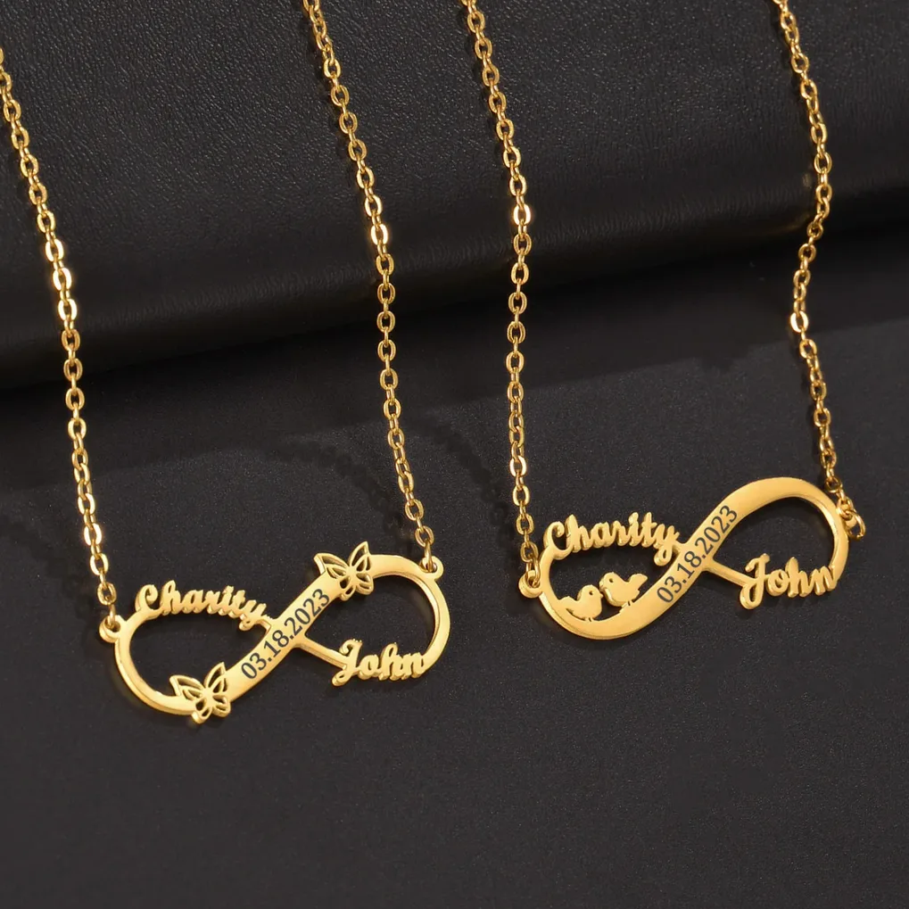 Collier en acier gravable au prénom pour femme — vue 2 — Gemzara