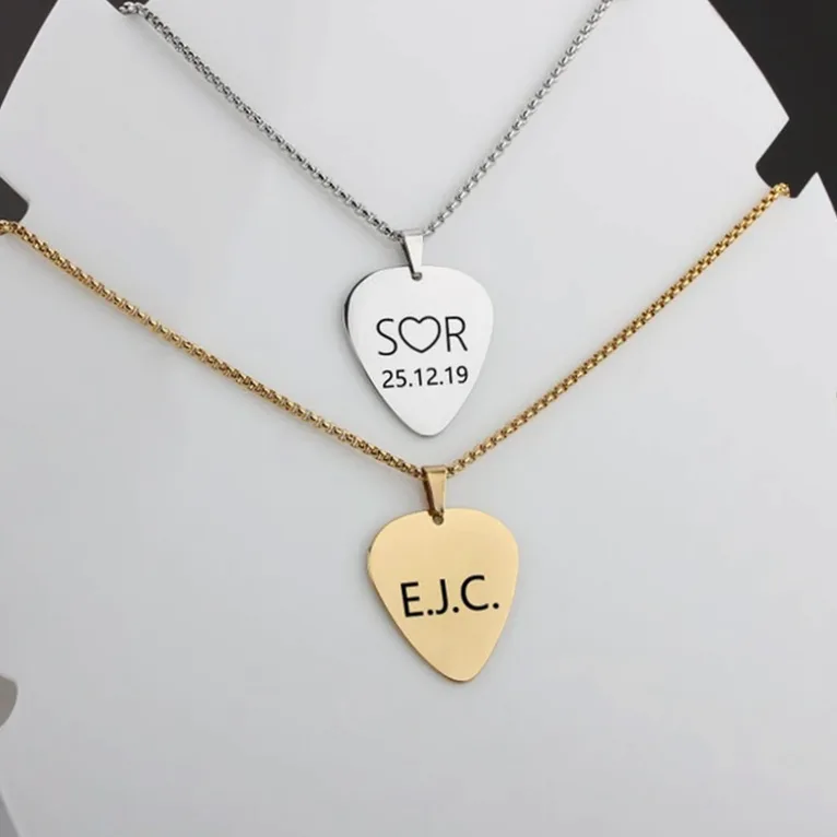 Collier médiator acier gravable empreinte ou photo — vue 3 — Gemzara