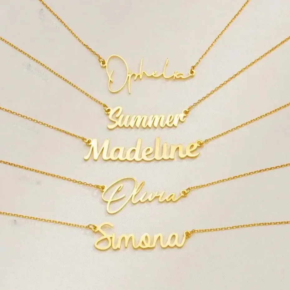 Personalized Name Necklace - Minimalist Stainless Steel Pendant — gift packaging presentation