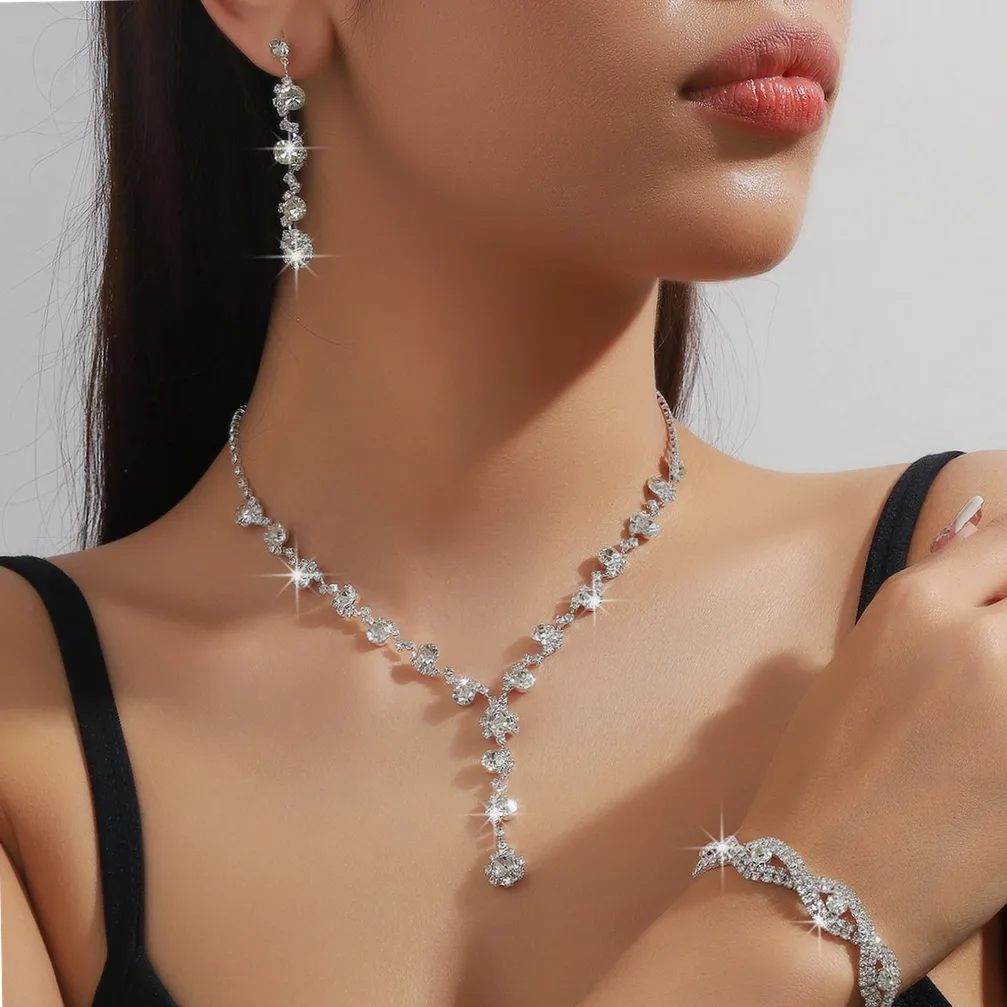 Conjunto de Joyería en Cobre para Mujer - Collar, Pendientes y Pulsera | Regalo Elegante para Bodas, Eventos y Fiestas