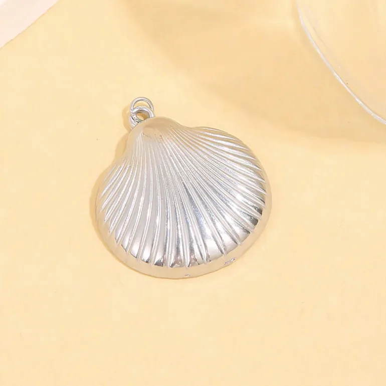 Set of three thick silver shell pendants jewelry